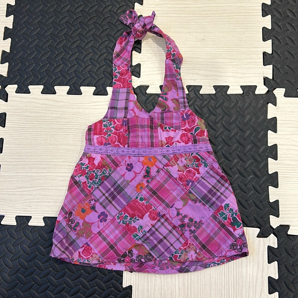 Children’s Place patchwork flower top size medium kids 7/8 NWT